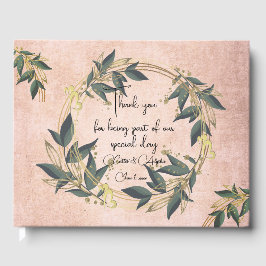 Wedding Olive Wreath Personalisiert Gästebuch
