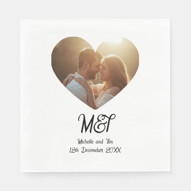 Wedding or engagement personalised napkins serviette (Vorderseite)