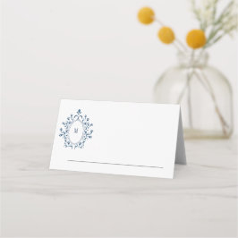Wedding or event place card Teal Monogram Platzkarte