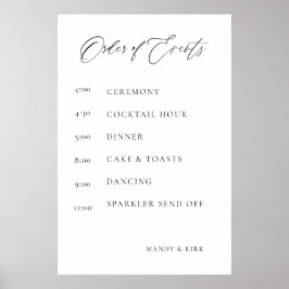 Wedding Order of Events Sign | Elegant Minimal  Poster