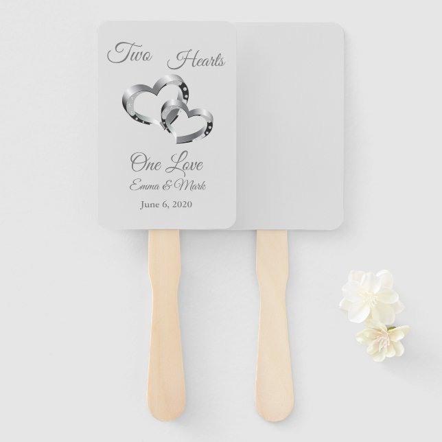 Wedding Paddle Fan Fächer (Vorne und Hinten)