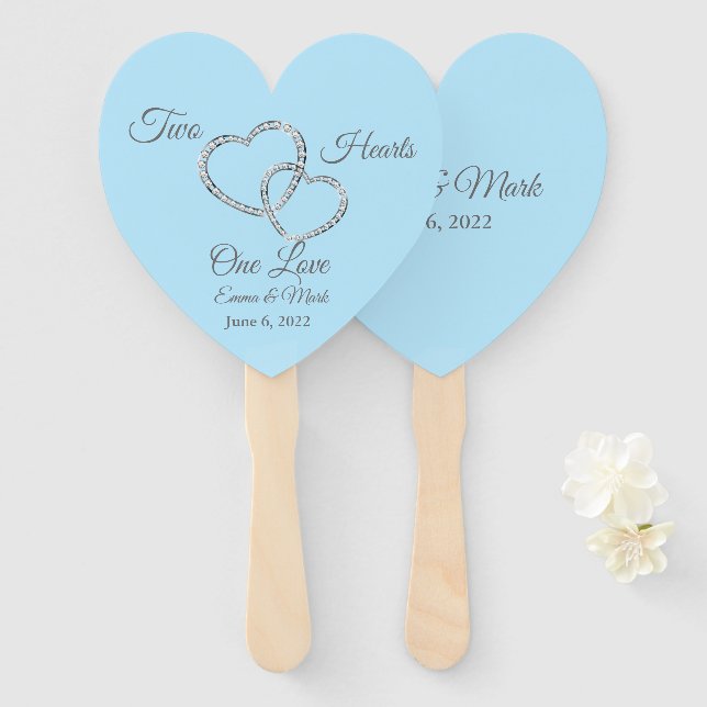 Wedding Paddle Fan Fächer (Vorne und Hinten)