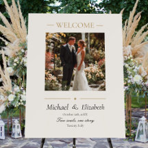 Wedding Photo Elegant Ivory Gold Modern Custom Foa
