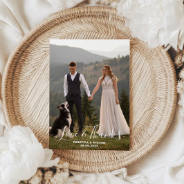 Wedding Photo Love and Thanks Guest Appreciation Dankeskarte