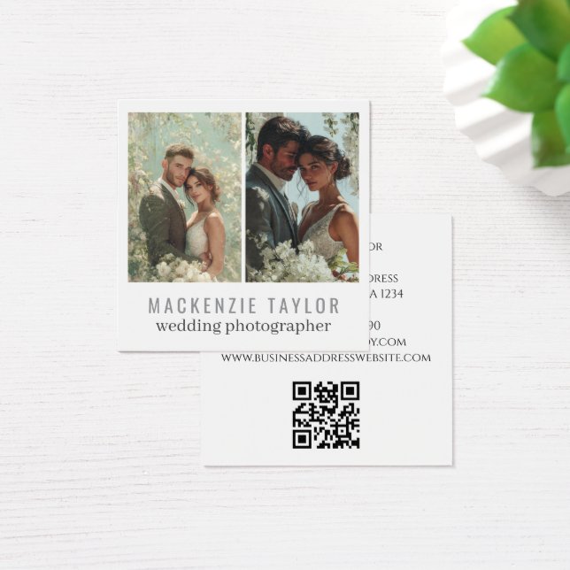 Wedding Photographer 2 Photo Personalized QR Code (Bureau)