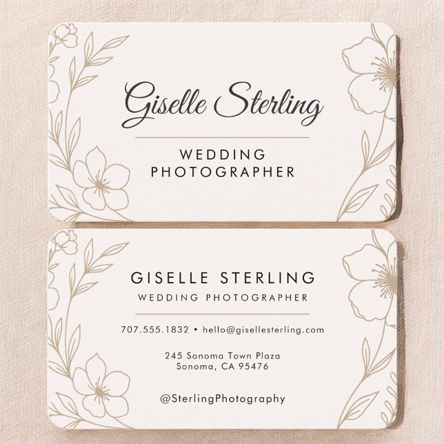 Wedding Photographer Floral Visitenkarte (Von Creator hochgeladen)
