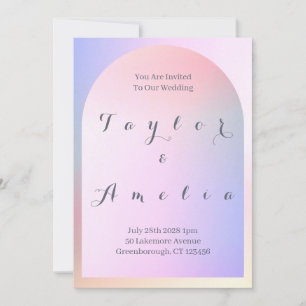 Wedding Pink Lilac Ombre Arch Einladung
