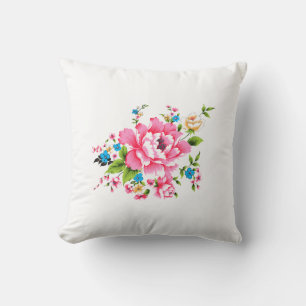 Wedding Pink Peony bunch of flowers Kissen