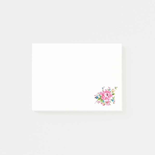 Wedding Pink Peony bunch of flowers Post-it Klebezettel (Vorderseite)