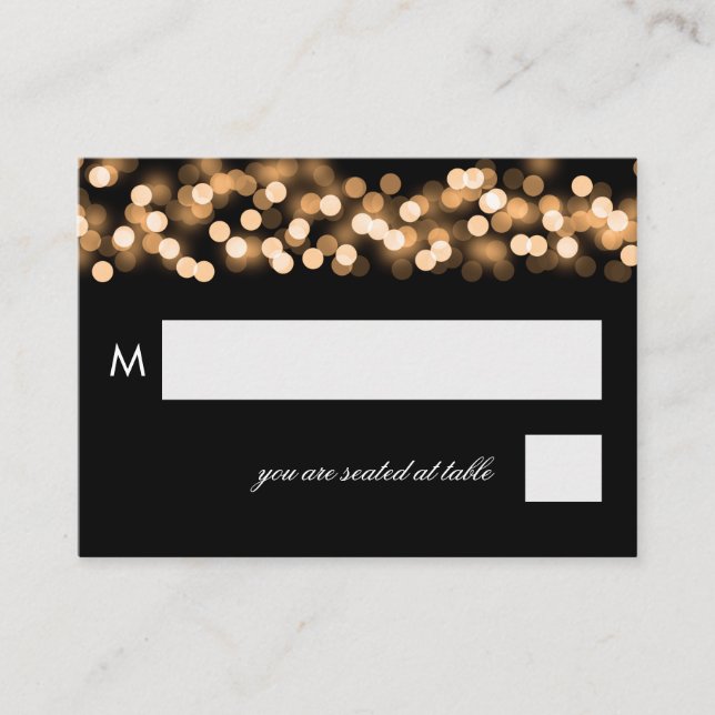 Wedding Placecards Gold Hollywood Glam Platzkarte (Vorderseite)