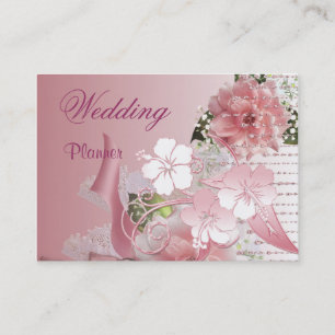 Wedding planner carte de visite rose