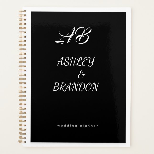  Wedding Planner Cover Black  Personalized Noteboo Planer (Vorderseite)