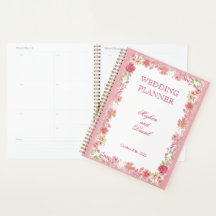Wedding planner d'aquarelle rose