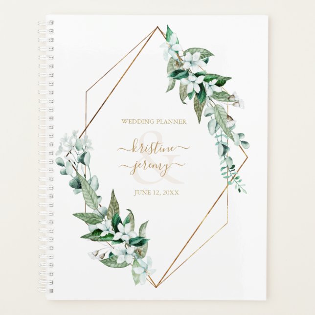 Wedding planner de trame or floral Eucalyptus (Devant)