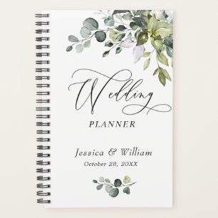 Wedding planner Eucalyptus Green Watercolor