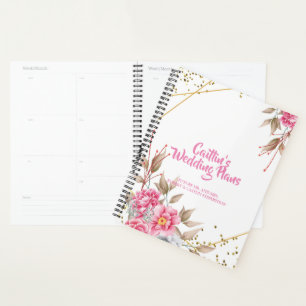 Wedding planner floral rose de cadre doré géométri