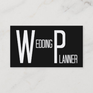 Wedding planner noir simple Carte de visite