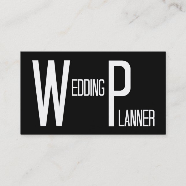Wedding planner noir simple Carte de visite (Devant)