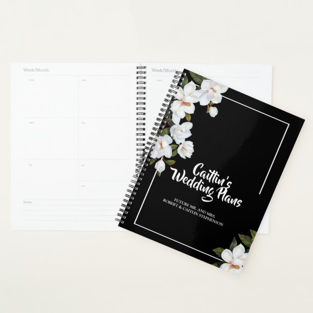 Wedding planner vintage de Rose blanche (Devant avec enveloppe)