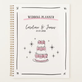 Wedding planner Whimsical à main avec gâteau