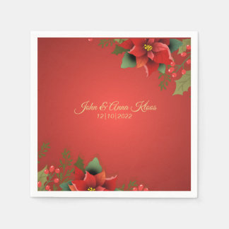 Wedding Poinsettia Napkins Serviette