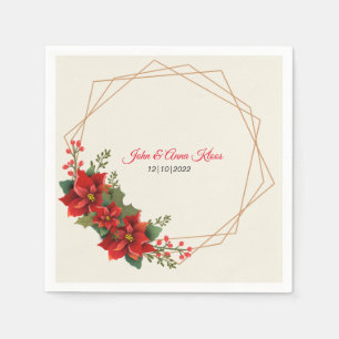 Wedding Poinsettia Napkins Serviette