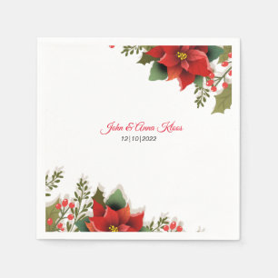 Wedding Poinsettia Napkins Serviette