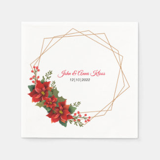 Wedding Poinsettia Napkins Serviette