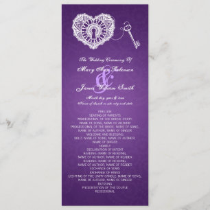 Wedding Program Key To My Heart Purple Programm