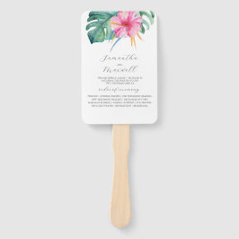 Wedding Program Template Fans Pink Flower Fächer