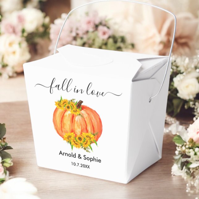 Wedding Pumpkin Orange White Floral Fall Geschenkschachtel (Von Creator hochgeladen)