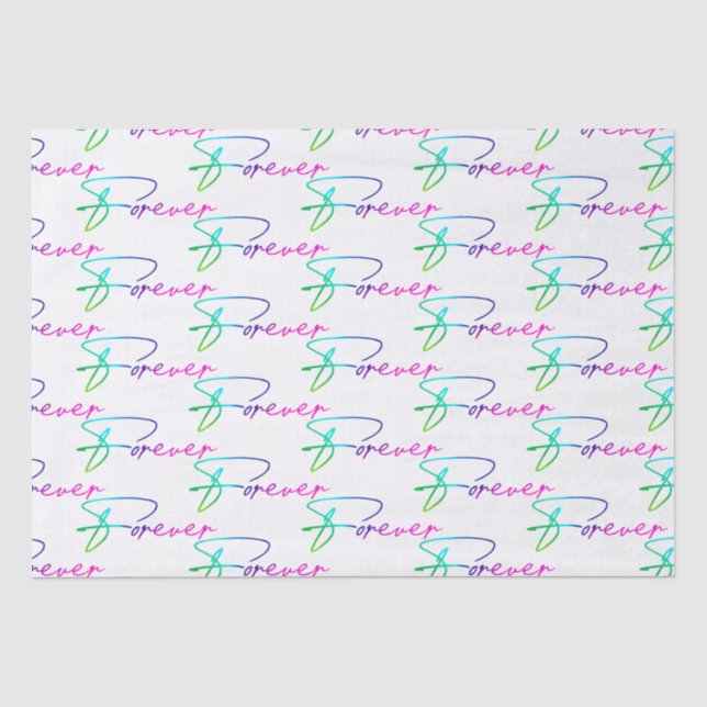 Wedding Rainbow Forever Script Seidenpapier (Vorderseite)