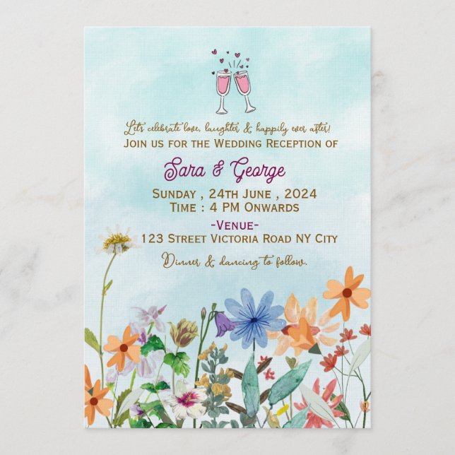 Wedding Reception  Invitations  (Devant)