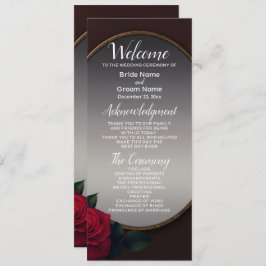 Wedding Red Blush Floral Silver Gray Mirror Programm
