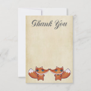 Wedding Red Fox Couple Vielen Dank, dass Sie sich  Mitteilungskarte