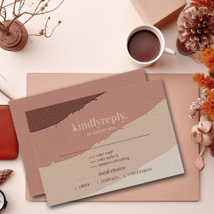 Wedding Retro Typografie Dusty Rose RSVP Karte
