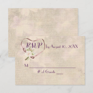 Wedding Ribbon Heart UAWG RSVP Karte