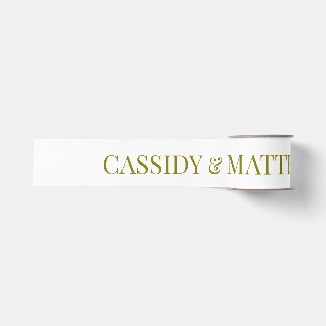 Wedding Ribbon with custom bride and groom names Ripsband (Vorderseite)