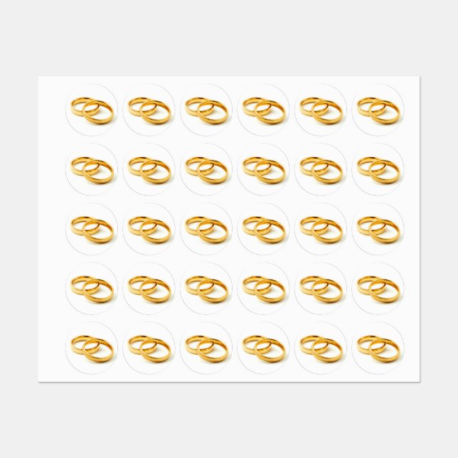 Wedding Rings Etiketten (Blatt)