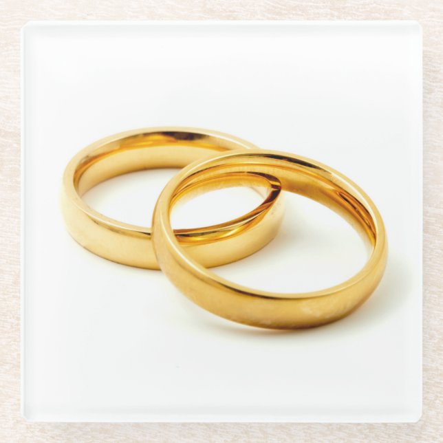 Wedding Rings Glasuntersetzer (Vorderseite)