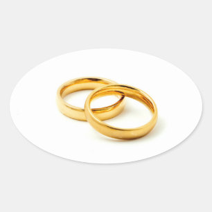 Wedding Rings Ovaler Aufkleber