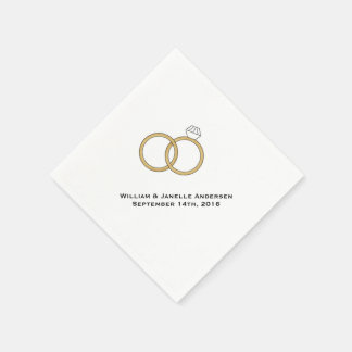 Wedding Rings Personalisiert Paper Napkins Serviette