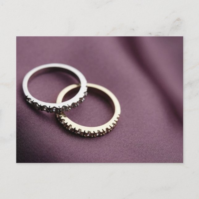 Wedding Rings Silver Postkarte (Vorderseite)