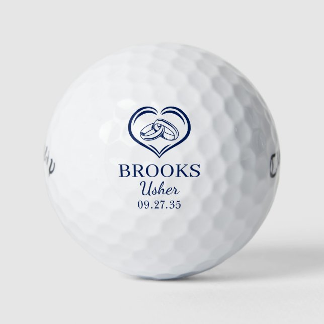 Wedding Rings Usher Golfball (Vorderseite)