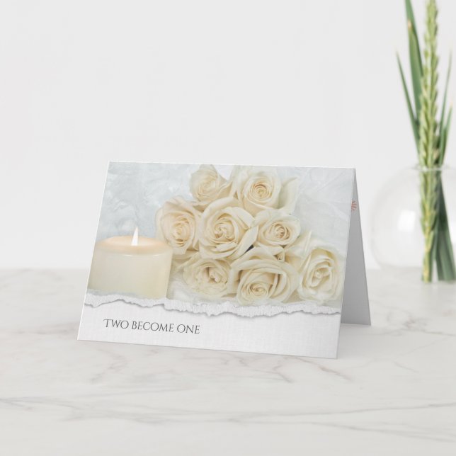 Wedding Rose Bouquet und Candle Karte (Vorderseite)
