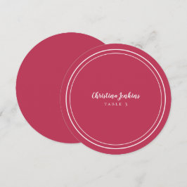 Wedding Round Custom Guest Magenta Red Platzkarte