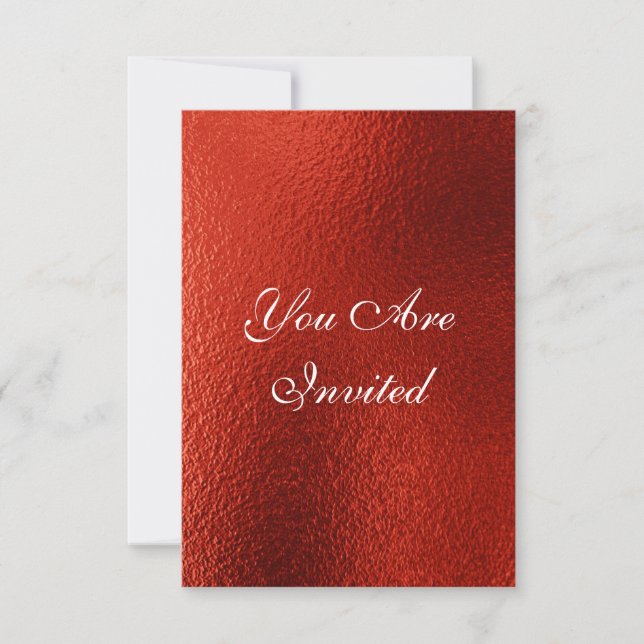 Wedding Royal Invitation Red Mettalic Shiny Einladung (Vorderseite)