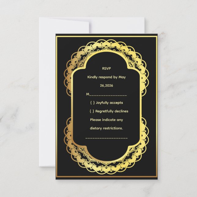 Wedding RSVP Card, Elegant Response Card Karte (Vorderseite)