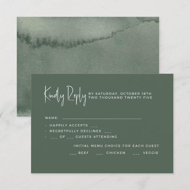 Wedding RSVP Card. Karte (Vorne/Hinten)