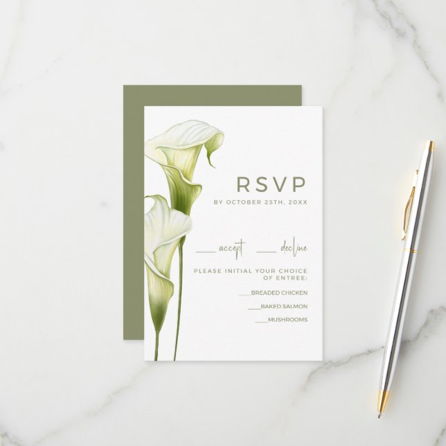 Wedding RSVP Cards Karte (Vorderseite/Rückseite Beispiel)